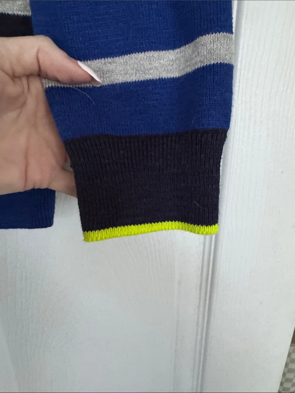 GAP boys xl 12 Royal Blue Striped Crewneck Sweater